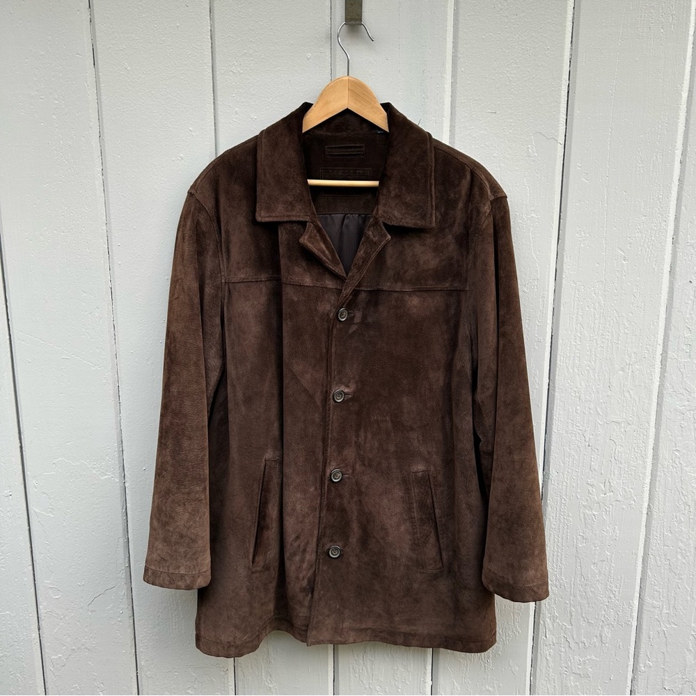 Vintage 90’s Button-Up Chocolate Suede Jacket